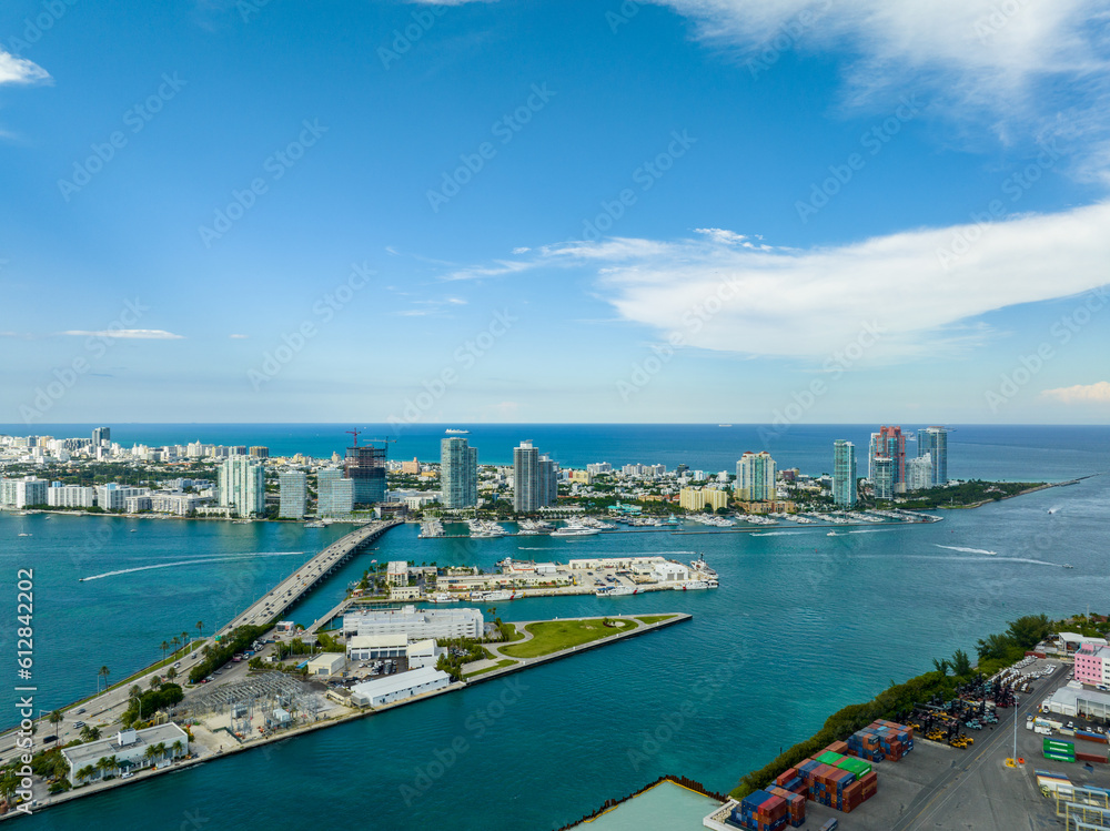 Aerial photo US Coast Guard Base Miami Beach