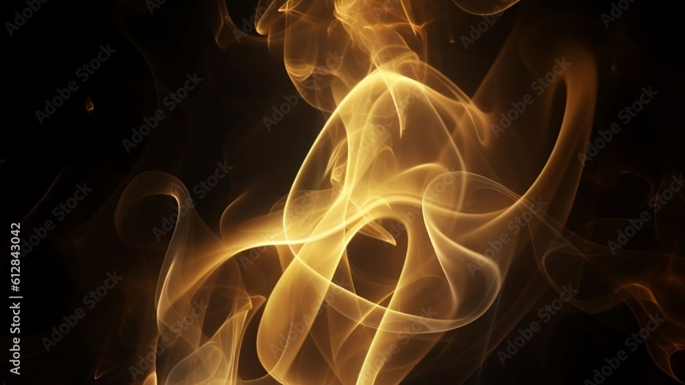 Golden smoke isolated on black background Golden smoke isolated on black background