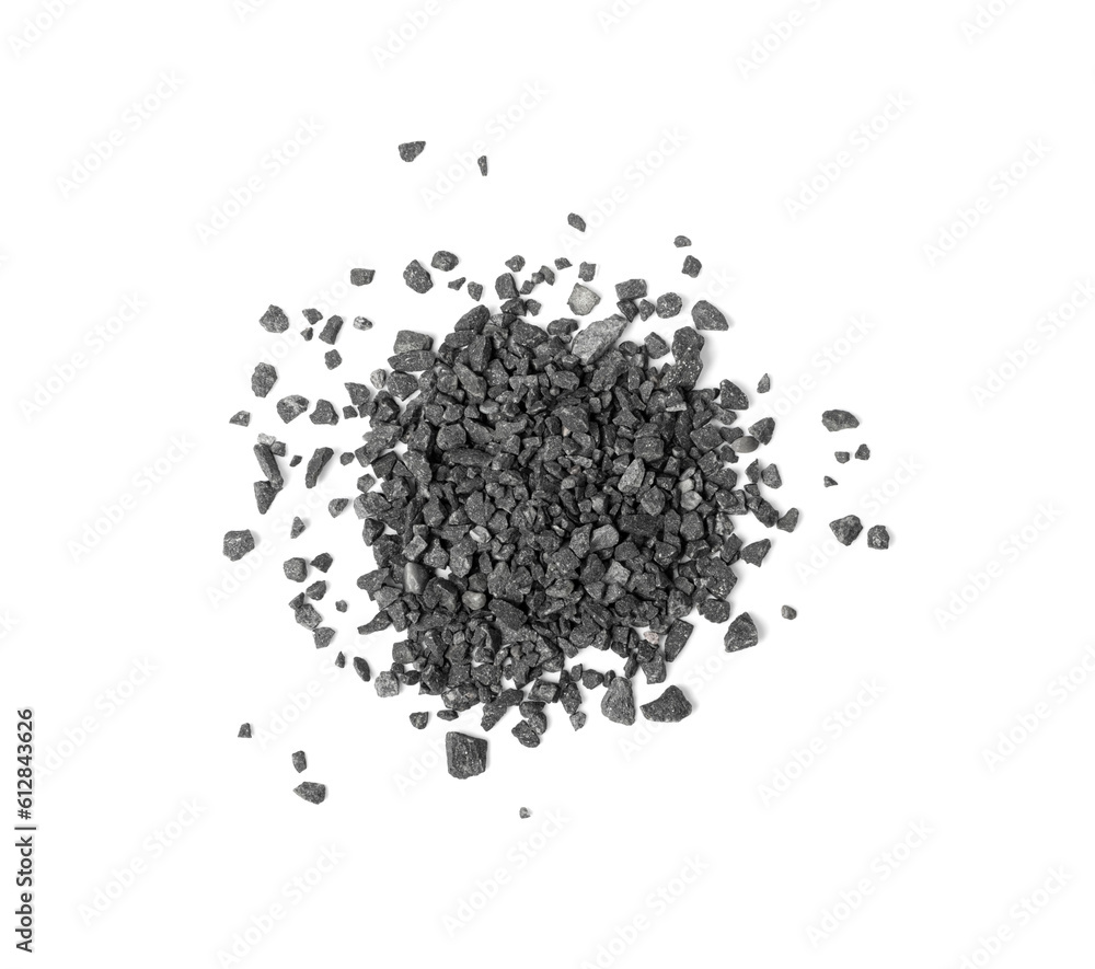 Gravel Pile Isolated, Grey Coarse Sand, Fine Granular Stones, Grit Sand, Small Grey Rock Texture Gravel Pile Isolated, Grey Coarse Sand, Fine Granular Stones, Grit Sand, Small Grey Rock Texture