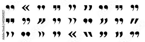 Quote icon. Quote, quotation icons collection. Comma, quote mark vector icons collection. EPS 10