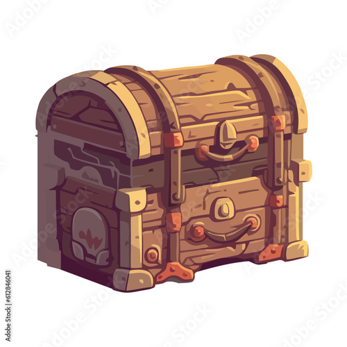 Antique treasure chest full of gold coins