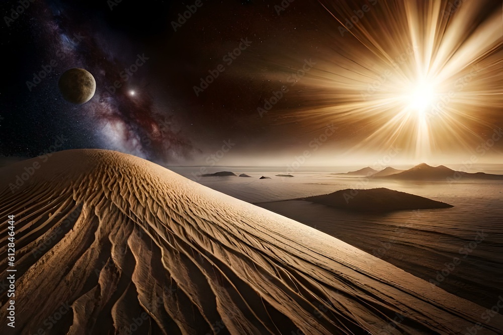 Naklejka premium Asteroid, Impact, Planet, Apocalypse