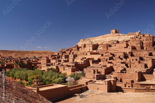 Ait Benhaddou, landmark of Morocco. Historic ksar town on a caravan route. UNESCO World Heritage Site. © Tupungato
