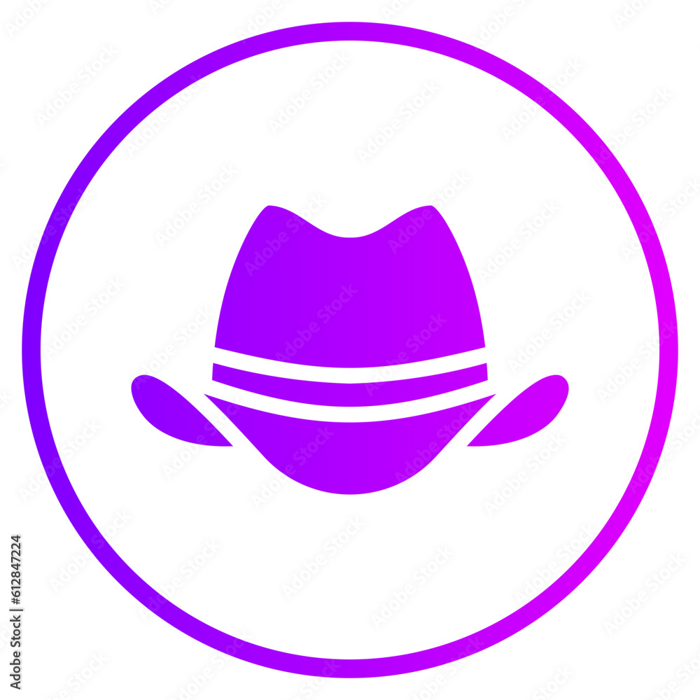 cowboy hat gradient icon