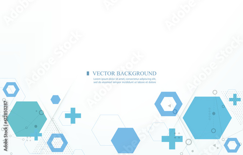 White vector background geometric shape.hexagon shape.medical wallpaper.