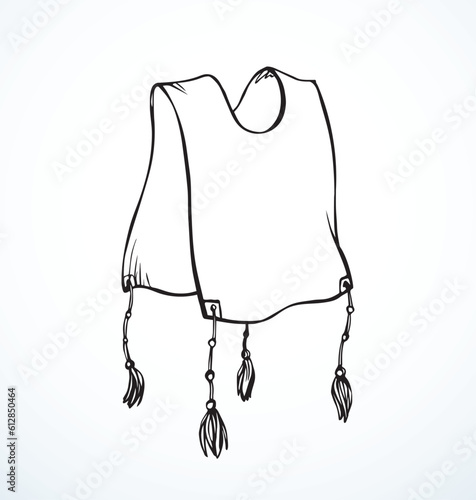 Vector drawing. Jewish clothing tzitzit
