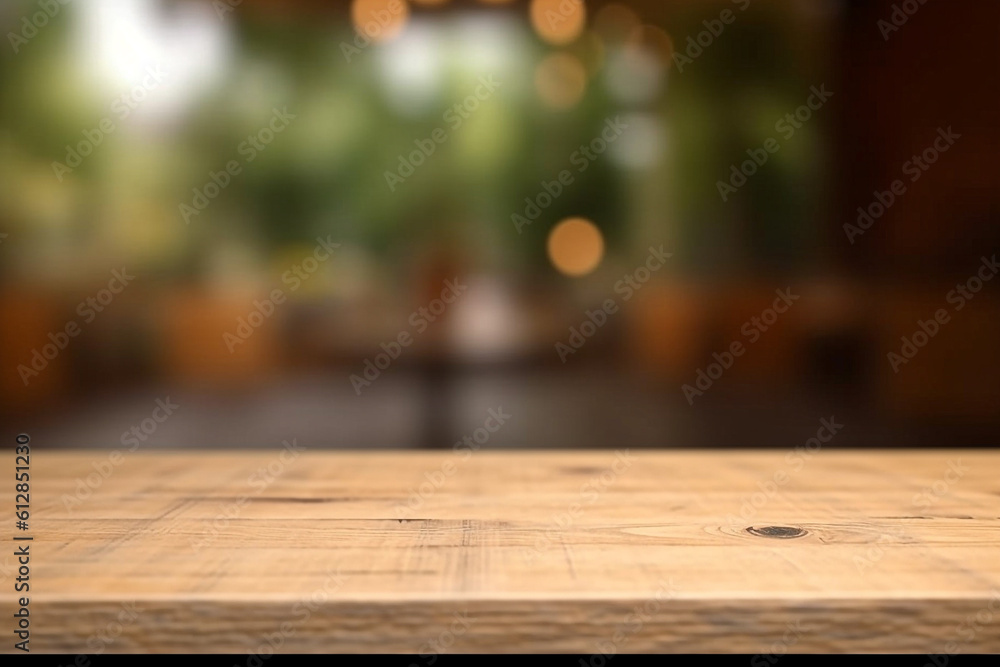 Wooden table background with copy space Generative Ai Wooden table background with copy space Generative Ai