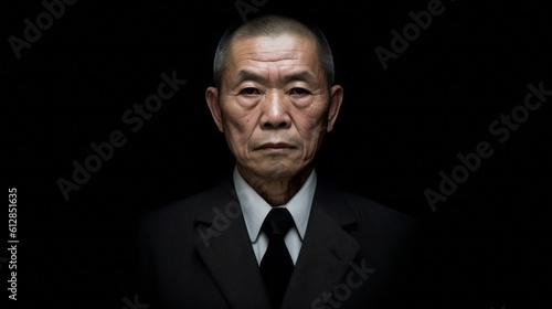 Portrait of a Triada member. Chinese mafia man concept. Generative AI. © GustavsMD