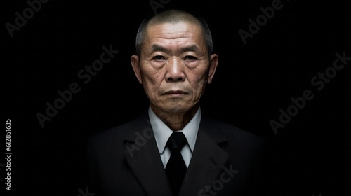 Portrait of a Triada member. Chinese mafia man concept. Generative AI. photo