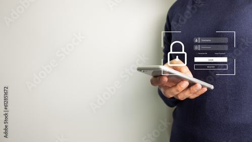 Verification of information with finger print by smart phone, Internet security, online financial transaction, 2-step verification, confirm transaction and identity.