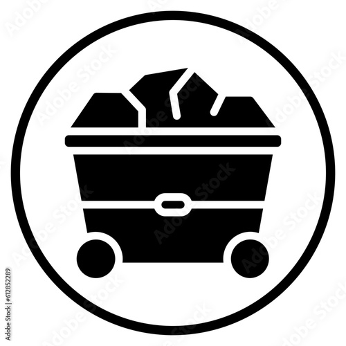 mine cart glyph icon