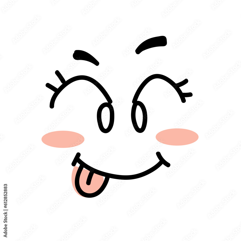 funny cute face doodle, cute hand drawn doodle vector element funny cute face doodle, cute hand drawn doodle vector element
