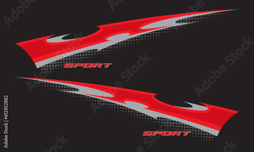 Wrap Design For Car vectors. Sports stripes, car stickers black color. Racing decals for tuning