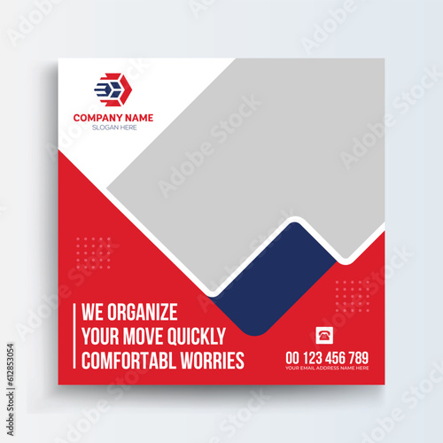 Moving service social media post and web banner design template real estate social media layouts template design bundle vector. 