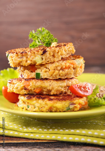 vegetarian, vegan galette with quinoa and vegetables