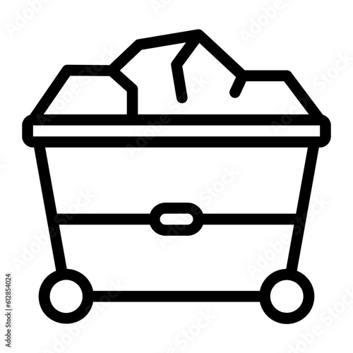 mine cart line icon