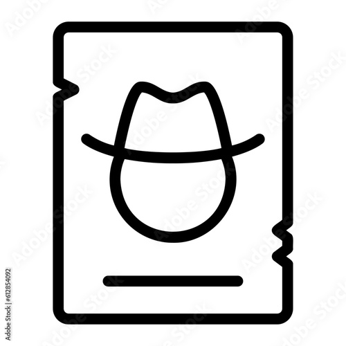 wanted line icon