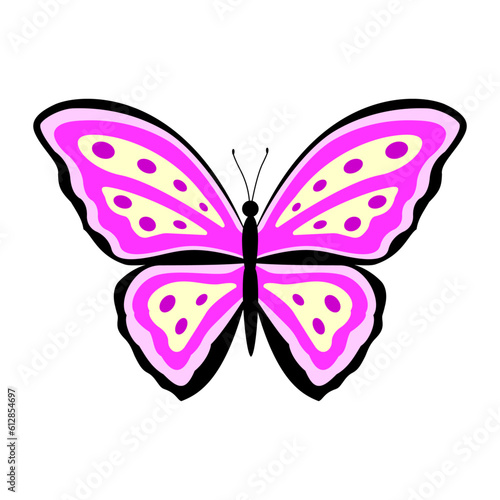 Butterfly. Color vector illustration in flat style. Isolated on white background. © Helen 