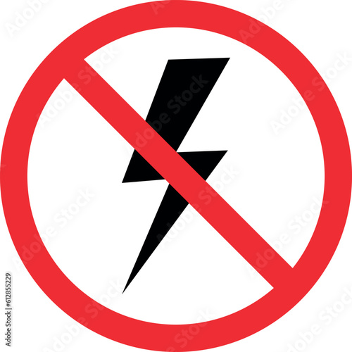 No flash sign. Forbidden signs and symbols.