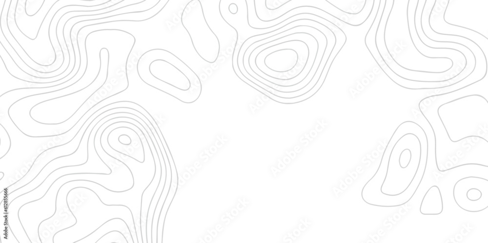Abstract background vector illustration. Topographic map background geographic line map with elevation assignments. The black on white contours vector topography stylized height of the lines map.