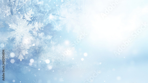 Snowflakes with white light blur background