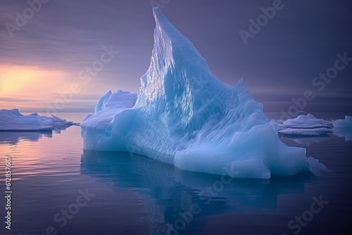 Icebergs in the Glacier Lagoon, Ilulissat, Greenland, generative Ai