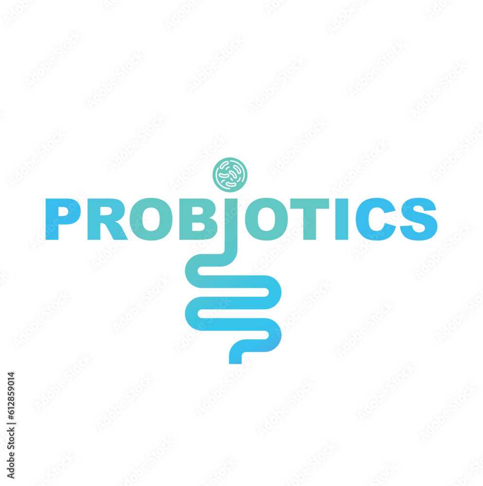 Probiotics text, icon, vector, sign. Probiotics text, icon, vector, sign.