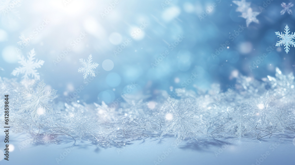 Snowflakes with white light blur background Snowflakes with white light blur background