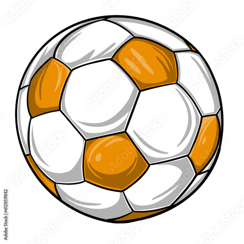 Dynamic White and Yellow Soccer Ball Illustration: Unleash Your Sporting Spirit. Immerse yourself in the world of soccer with this dynamic white and yellow soccer ball illustration. photo
