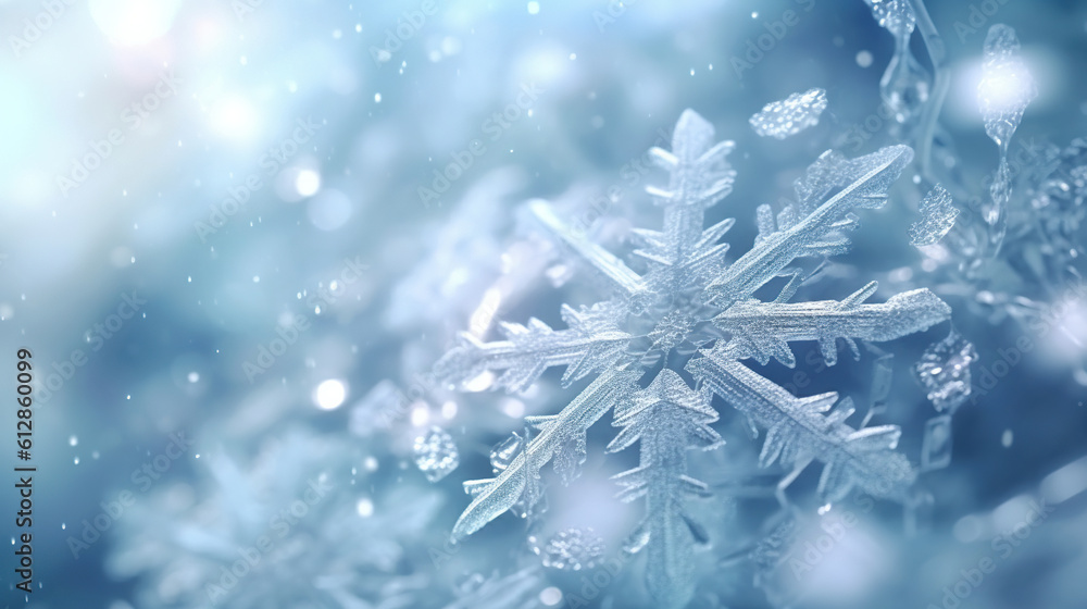 Snowflakes with white light blur background Snowflakes with white light blur background