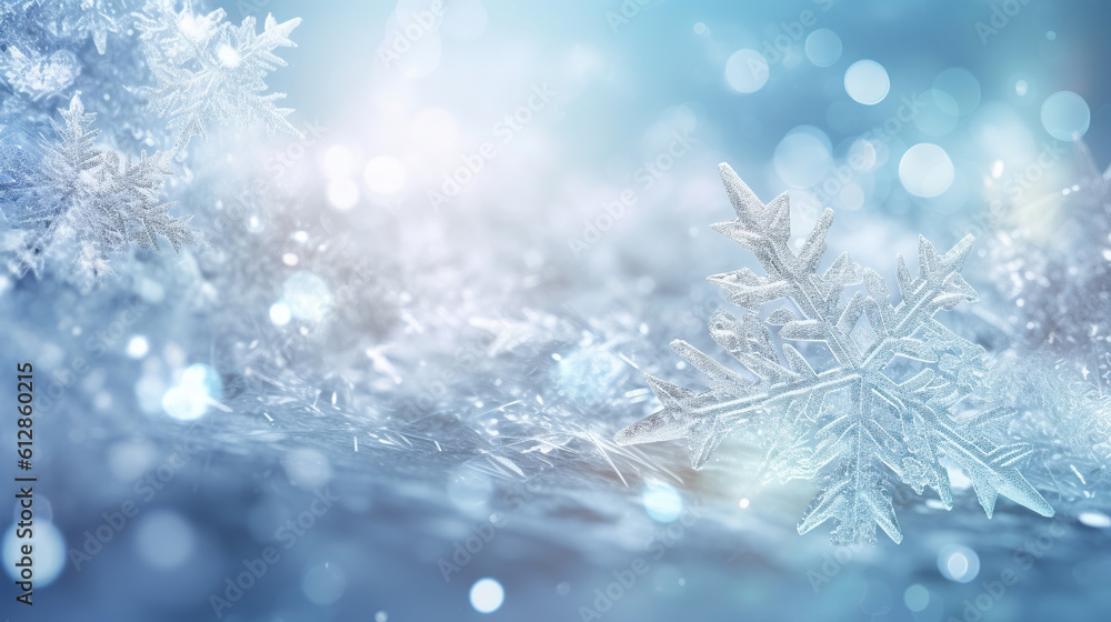 Snowflakes with white light blur background Snowflakes with white light blur background