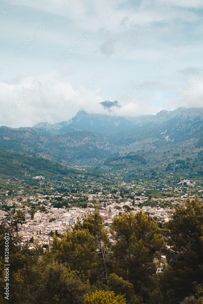 Town of Sóller, Mallorca, Spain Mountain view scenery