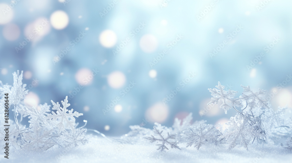 Snowflakes with white light blur background Snowflakes with white light blur background