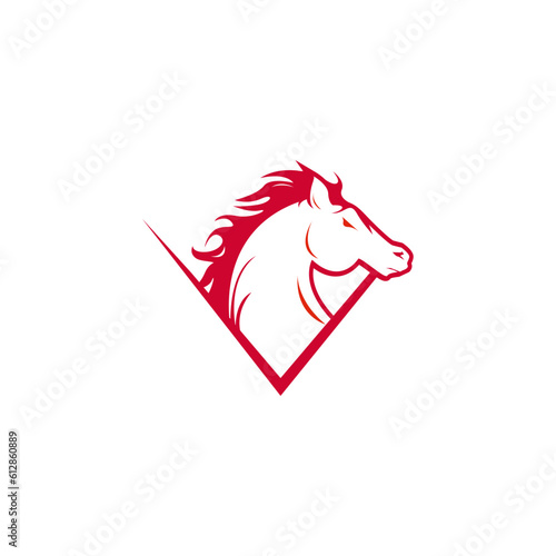 Minimal Illustration Design Horse Logo Vector