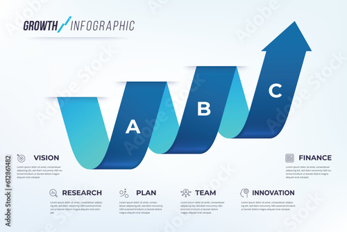 Growth process infographic template.