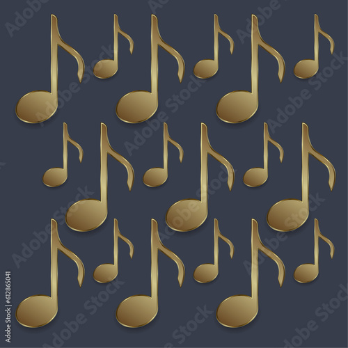 Set of Premium and golden music icon, symbol, element concept of entertaiment design
