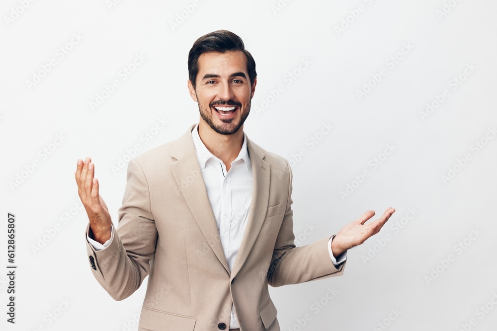 arm man victory hand happy beige winner suit businessman business confident arm man victory hand happy beige winner suit businessman business confident