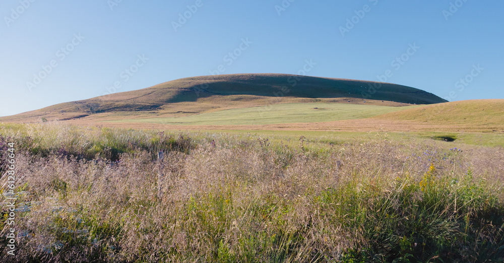 volcanic mountain in the Puy de Dôme in the Massif Central in summer