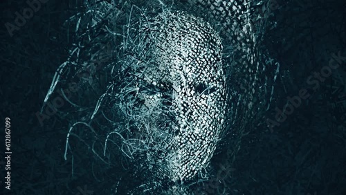 Surreal Mask. Abstract with many wires