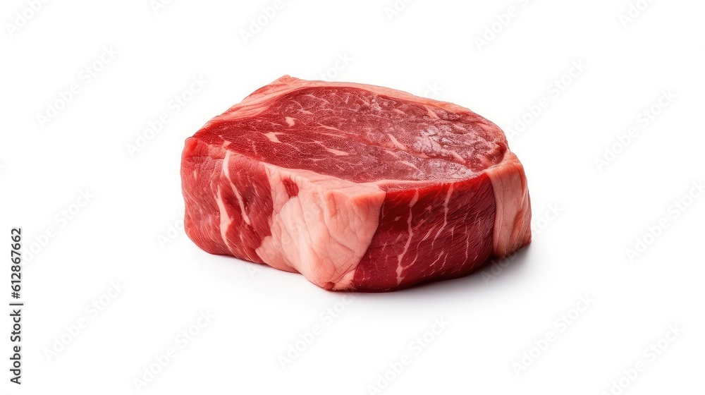 Dry Aged Steak on top of a white background Dry Aged Steak on top of a white background