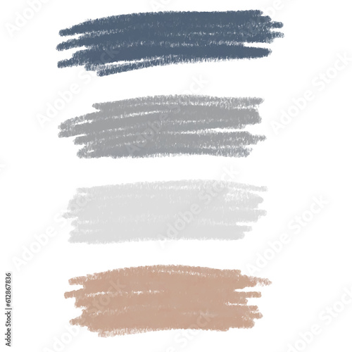 Color chalk strokes set. Color palette for wedding design. Grunge element for paper design. Banner for text.