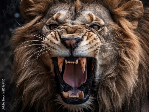 Powerful Roaring Lion -ai generated