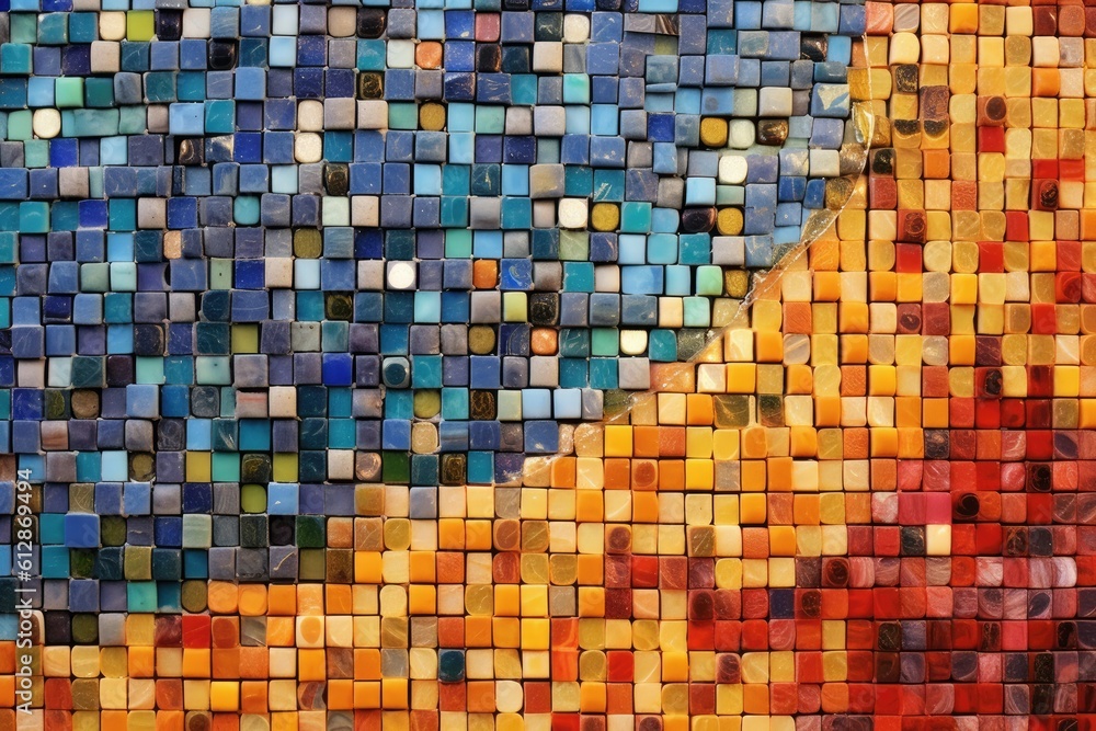 Multicolored Tiles Collage -ai generated