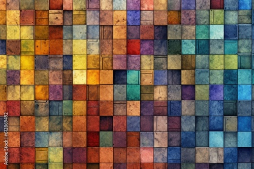 Multicolored Tiles Collage -ai generated © dasom