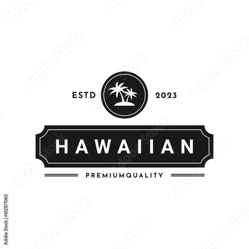 vintage retro hawaiian logo design idea