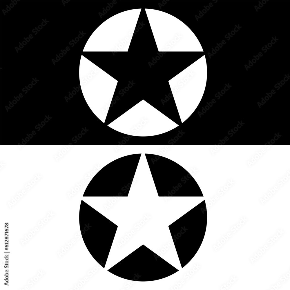 Fototapeta premium black and white star icon
