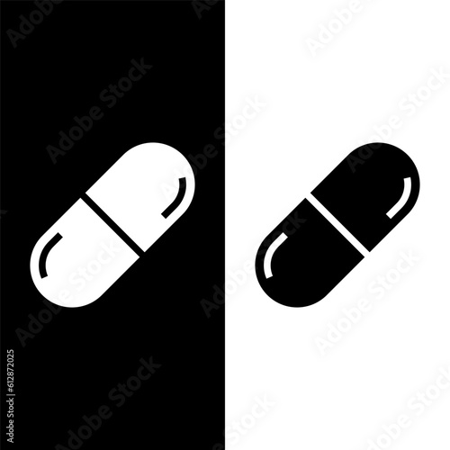 black and white capsule icon