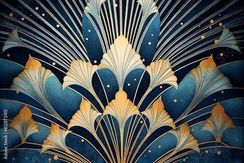 Generative ai. Art Deco Christmas abstract background