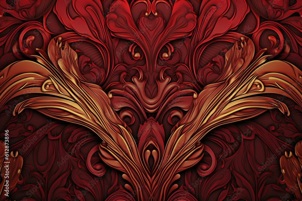 Generative ai. Art nouveau Christmas abstract background Generative ai. Art nouveau Christmas abstract background
