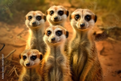Meerkat (suricate) family Generative AI